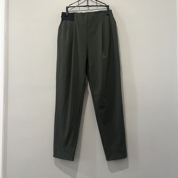 Aday Turn It Up Pants Women’s Medium Olive Green Pull On Stretch Tapered Travel - Picture 1 of 9